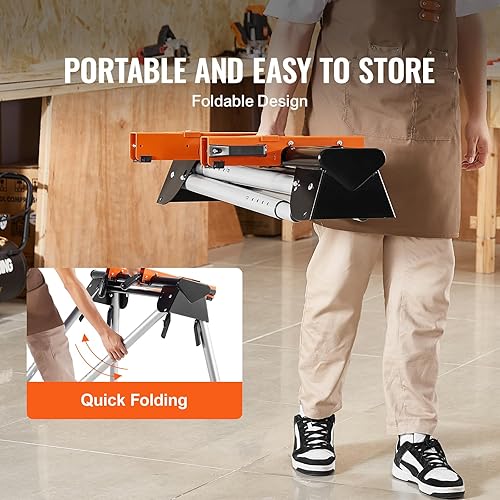 Vista 3 de VEVOR Soporte para sierra ingletadora, soporte de sierra de inglete plegable de 36 pulgadas con abrazadera de soporte de montaje integral, altura