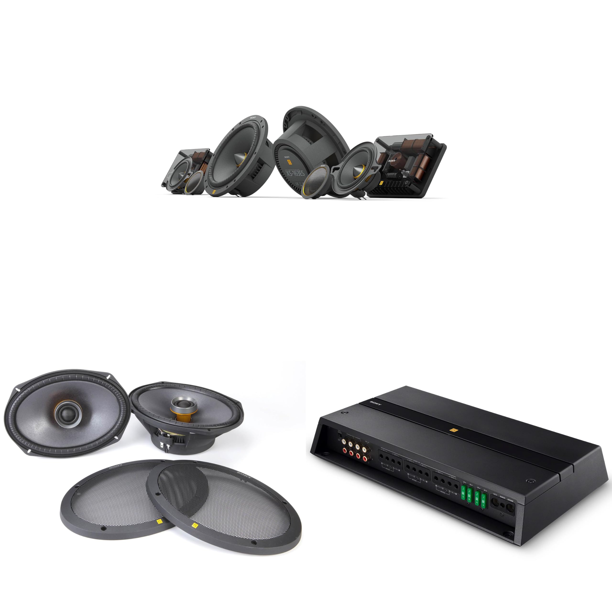 Sony XS-163ES 3-Way XS-690ES 6x9 XM-6ES Amp Bundle
