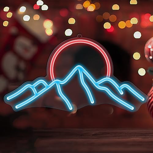 Miniatura 7 de Letrero de neón para decoración de pared, luces LED de neón Hinittey Sunrise con atenuador y montañas de hielo para decoración del hogar, regalos