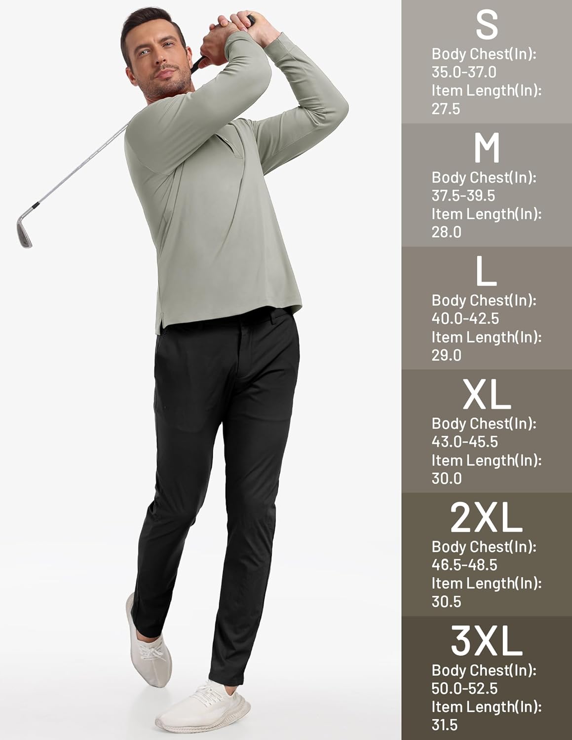 MIER Polo Shirts for Men Long Sleeve Dry Fit Golf Athletic Work Collared Shirt with UV SPF Sun Protection (Inherent UPF 50+)