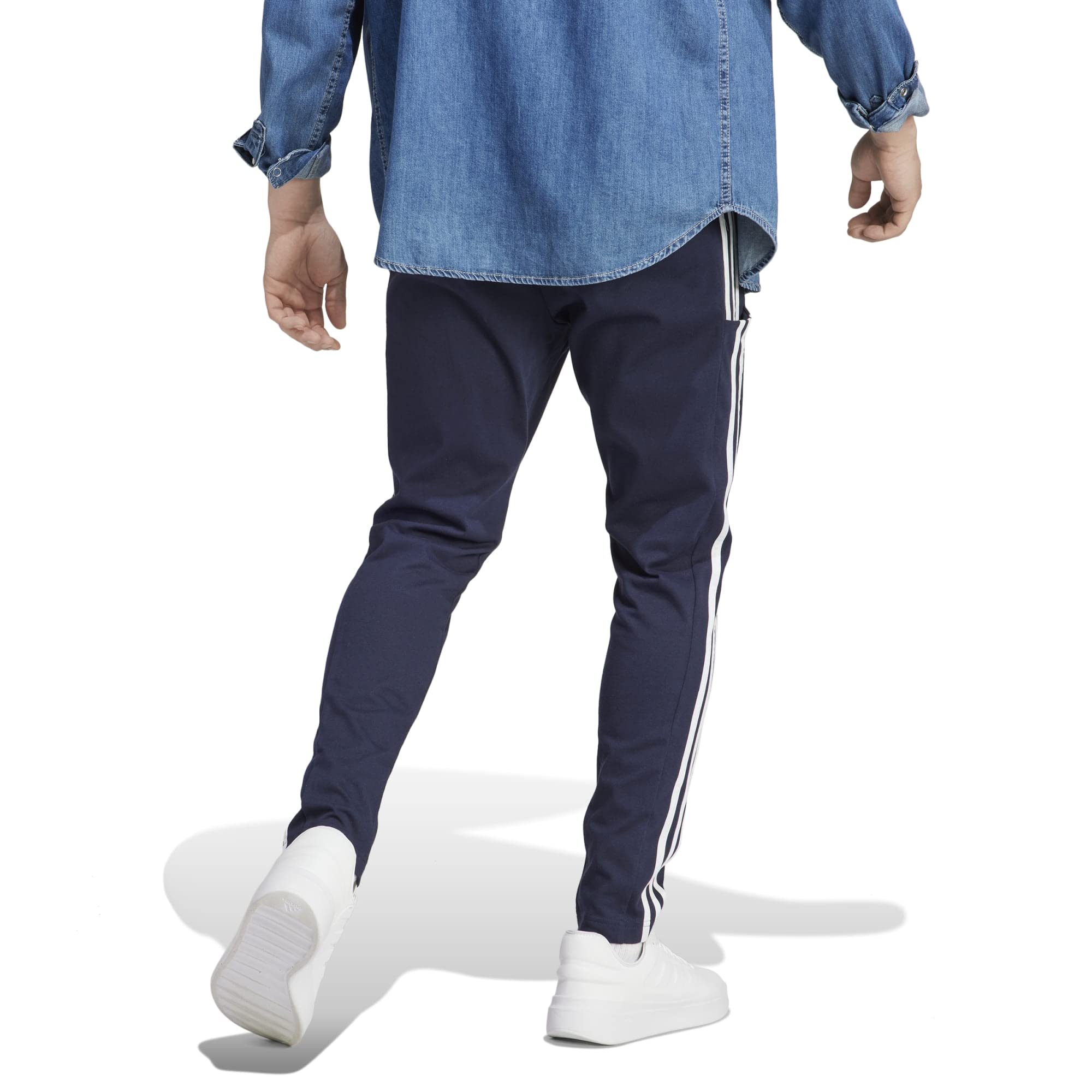 adidas Essentials Single Jersey Tapered Open Hem 3-stripes Joggers - Spodnie Mężczyźni