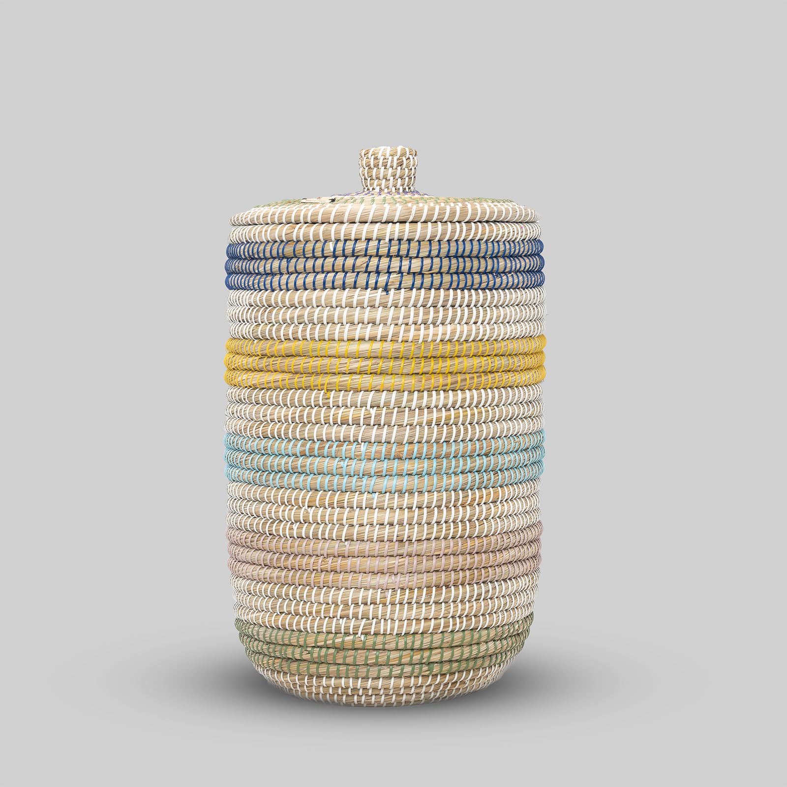 Handmade Seagrass Laundry Basket (Multi Color, L)
