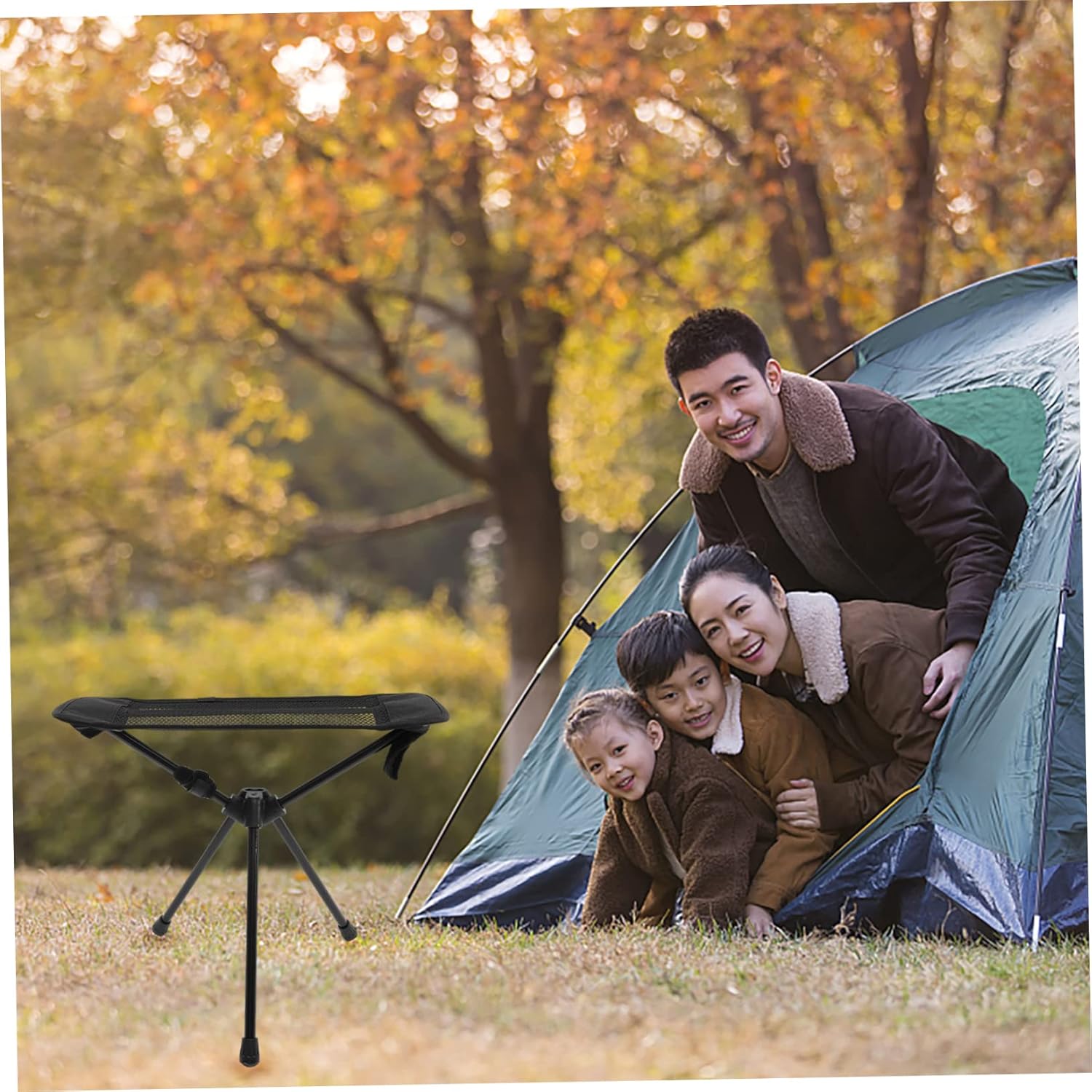 Folding Camping Stool Compact Portable Seat for Hiking Fishing and Picnics Lightweight Travel Stool Carry Handle