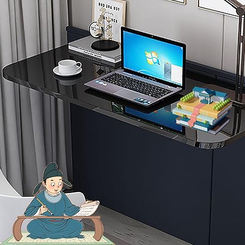 Miniatura 10 de Mesa plegable de hojas colgantes para montar en la pared, mesa plegable de hojas colgantes montada en la pared, mesa plegable resistente para Negro