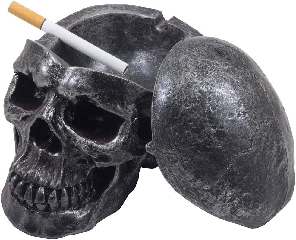 Home-n-Gifts Home 'n Gifts Spooky Human Skull Ashtray with Cover