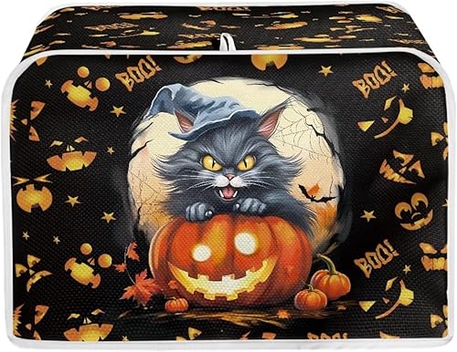 Vista 84 de UNICEU Funda acolchada para tostadora con patrón de café, se adapta a la mayoría de tostadoras estándar de 4 rebanadas patrón de café,Hojas de otoño