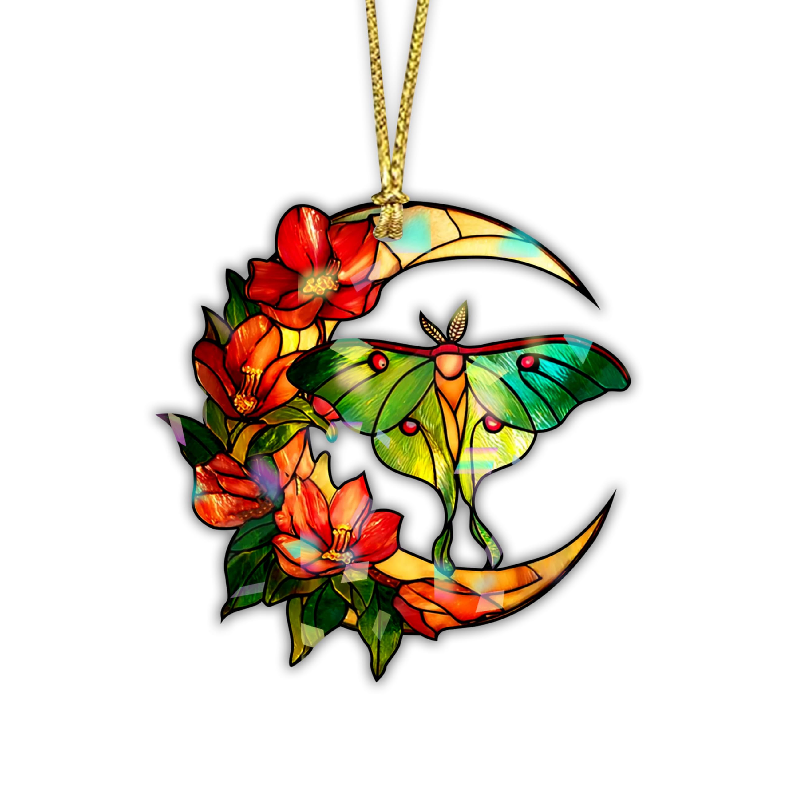 Décoration de Noël holographique papillon lune en vinyle