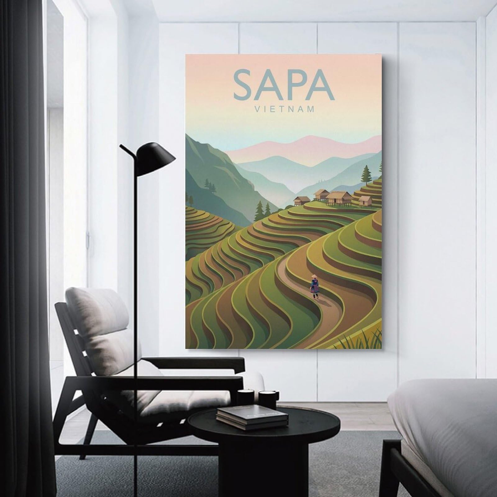 Junmoney Home Decor Wall Art Sapa Vietnam Rice Terraces, 08x12inch(20x30cm), for Gallery Wall Decor And Room Displays, An Easy Match for Collected Prints