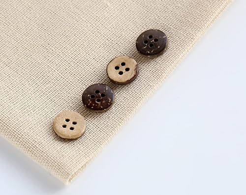 Miniatura 3 de GANSSIA Botones de cáscara de coco tamaño 1332 pulgadas (0.394 in), 4 agujeros, botón de coco para costura de ropa o manualidades, paquete de 200