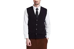 Kallspin Men's Sweater Vest, Wool Blend V-Neck Sleeveless Cardigan Sweater Vest for...