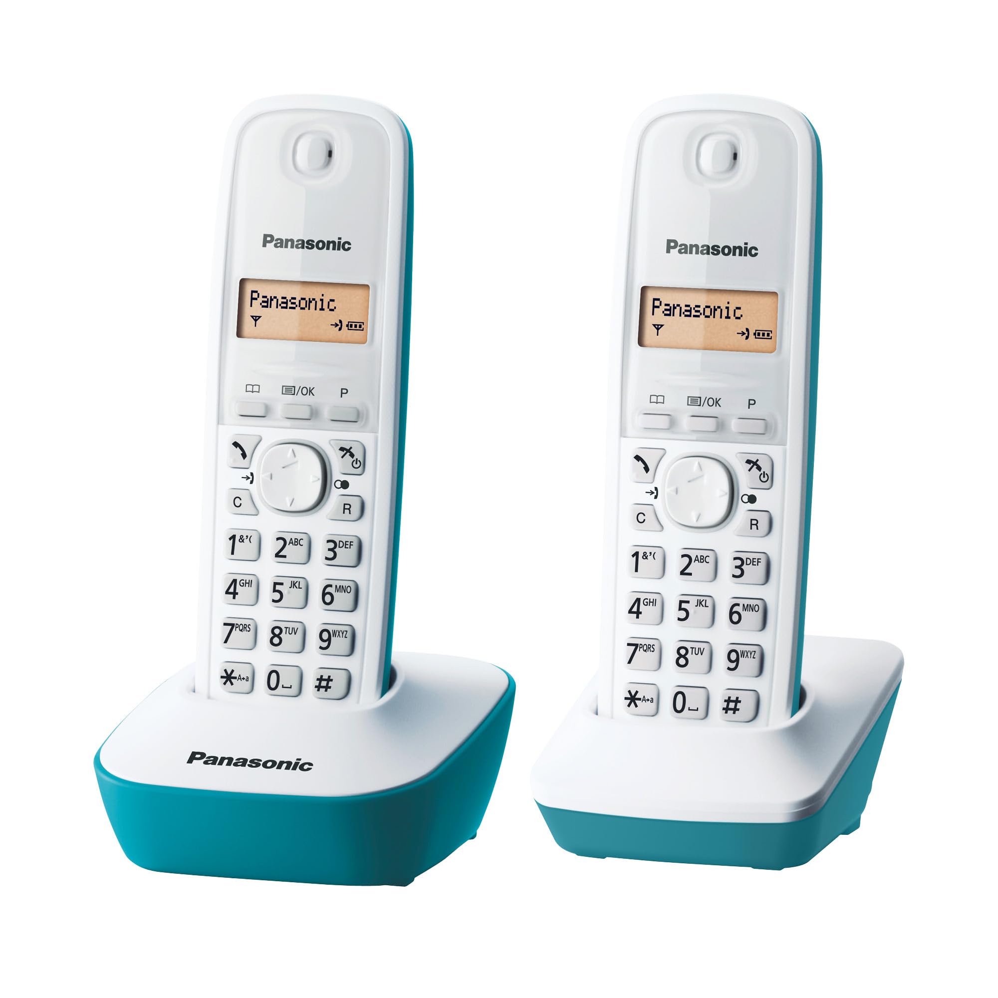 Panasonic KX-TG1612FRC Téléphone Duo sans Fil DECT sans répondeur Bleu [Version Française]