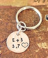 Vista 2 de Tucker's Trinkets And Treasures Personalized Anniversary Year Penny Key Chain, Anniversary Date, Name, Initials, Personalized