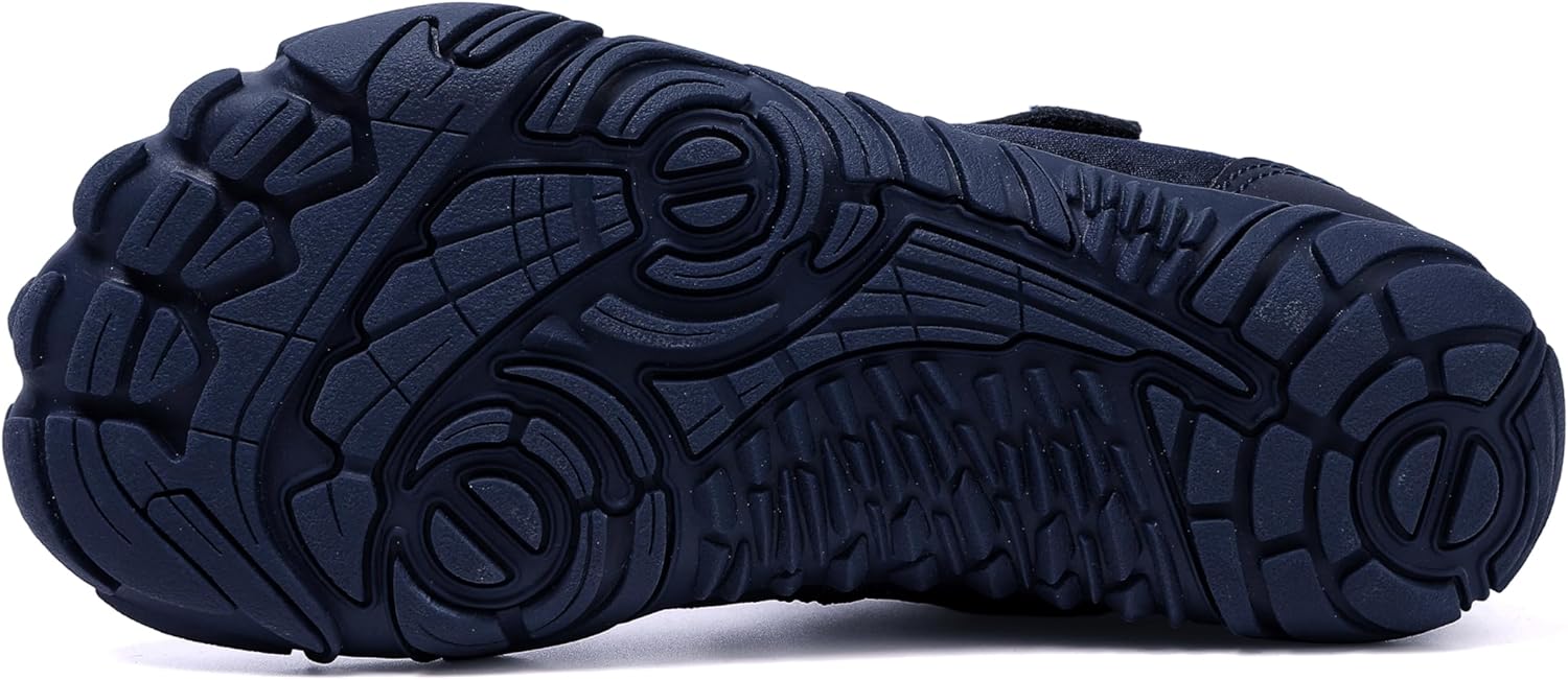 UBFEN Kids Barefoot Shoes Zero Drop Minimalist Sneakers Boys Girls - Lightweight Wide Toe Box Running School Shoes with Hook Loop