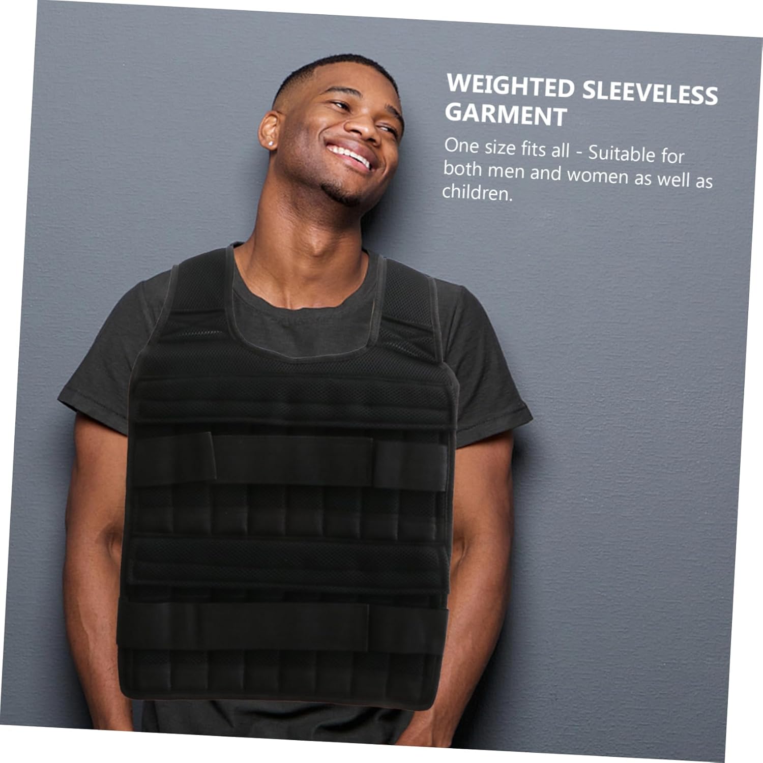 POPETPOP 15kg Running Weighted Vest High Density Net Cloth Adjustable Workout Vest Fitness Equipment for Men Women