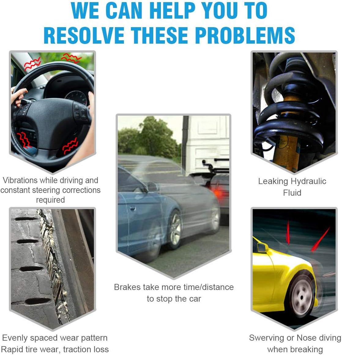 OREDY Front Strut Assembly W/Coil Spring Struts Kit Replacement for Toyota FJ Cruiser Tacoma 4Runner - 171371L 171371R