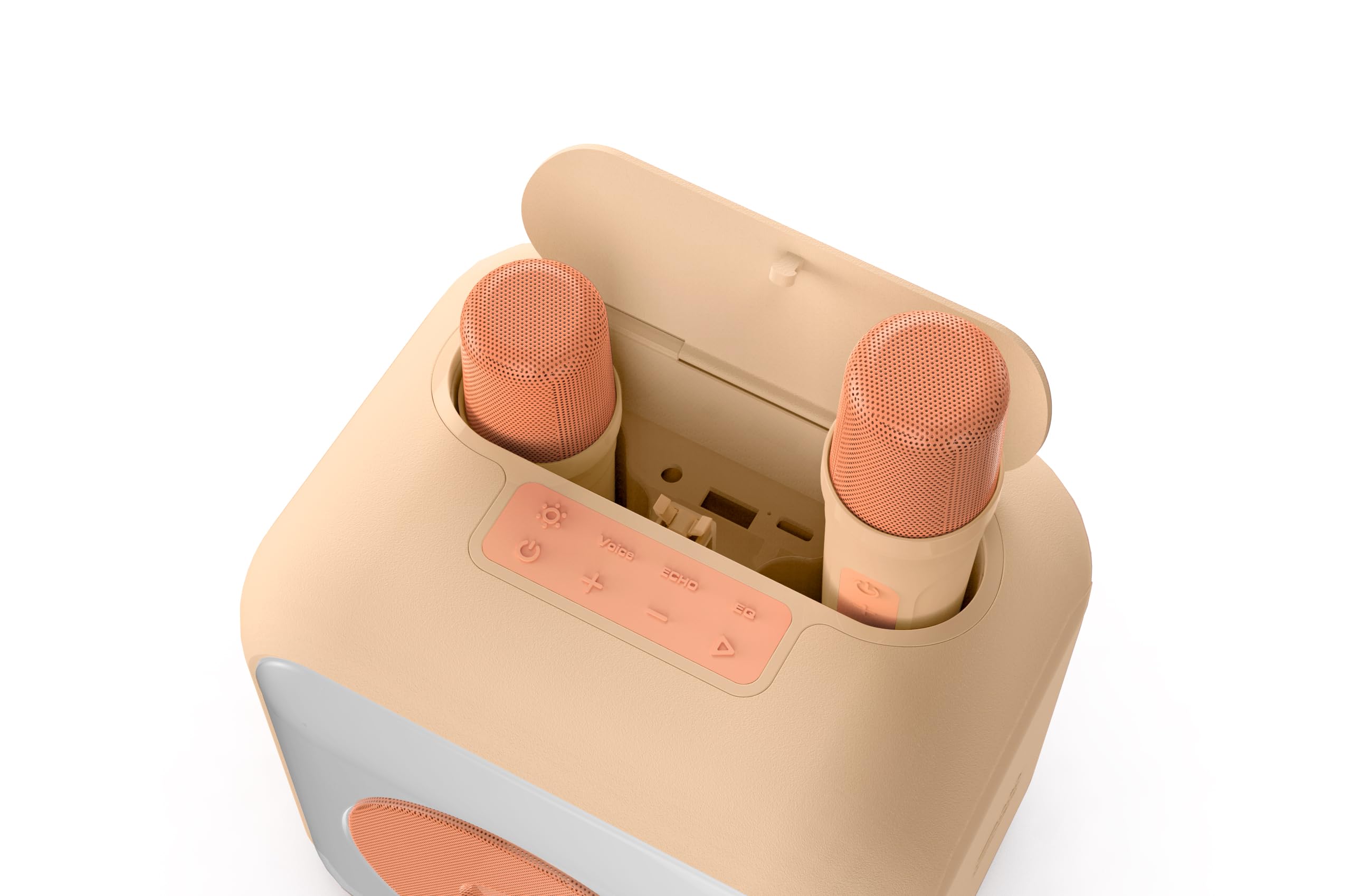 BIGBEN PARTYBTKMP - Altavoz Bluetooth Karaoke con micrófono, Potencia Musical Total 30W, 2 micros sin Cable con Efectos de Sonido, Toma USB, AUX-IN, función TWS