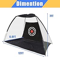 Vista 2 de 12X7FT Golf Practice Hitting Net, Golf Nets for Backyard Driving, Heavy Duty Golf Net with Target Cloth to Practice Your Hitting Skills