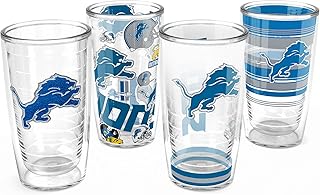 Tervis NFL Detroit Lions - Assorted Made in USA Double Walled Insulated Tumbler Travel Cup Keeps Drinks Cold & Hot, 16oz 4pk, Classic