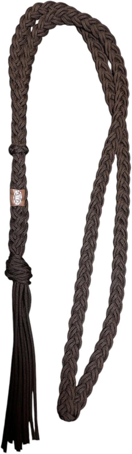 neck rope horse tack bridleless riding walnut brown