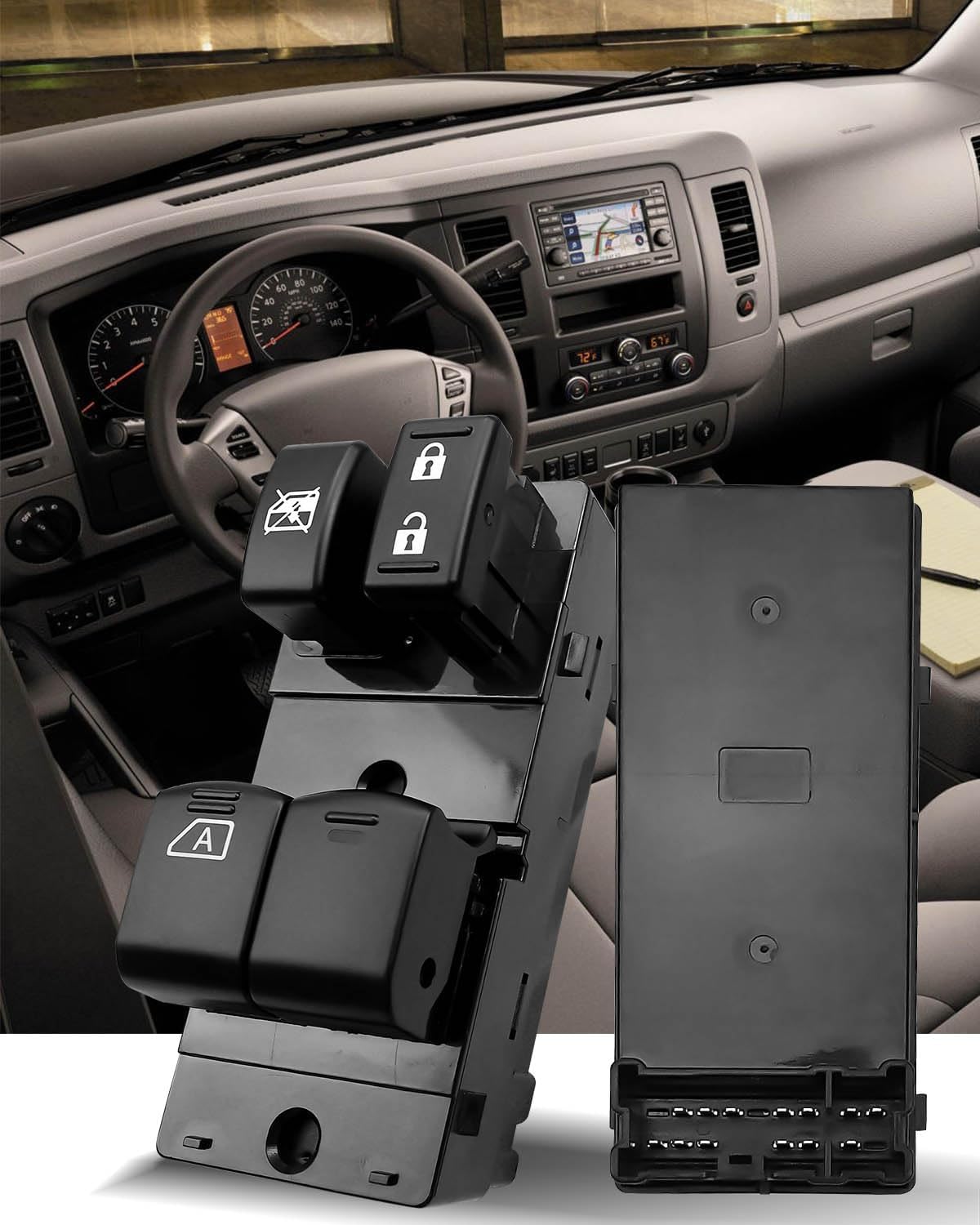 Master Power Window Switch Fit for Nissan NV1500 NV2500 NV3500 2013-2021, Front Driver Side Window Control Switch Replace 25401-1PA0C 254011PA0C