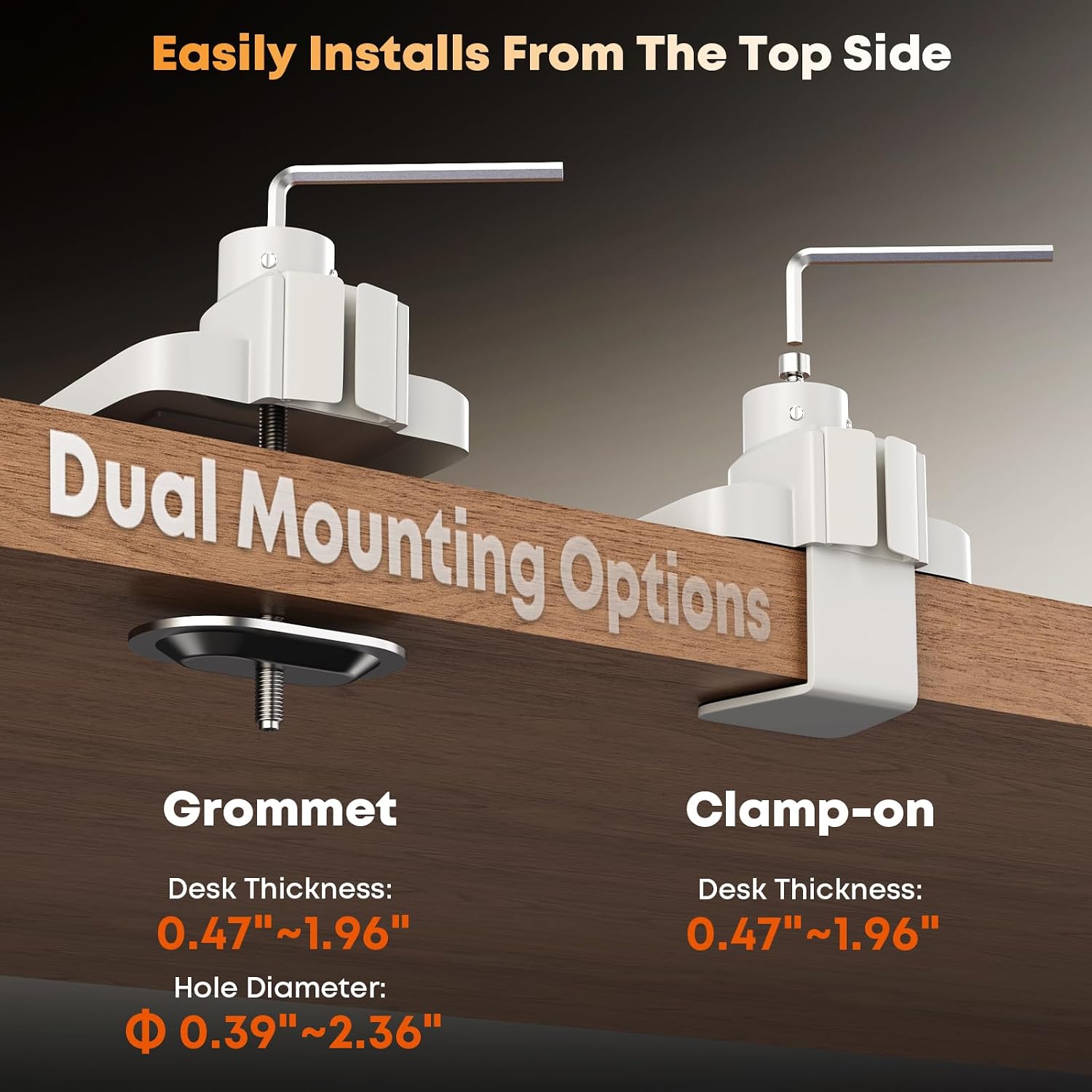 PUTORSEN 17-49”Premium Aluminum Heavy Duty Dual Monitor Arm for Ultrawide Screens up to 44lbs, Vertical Stacked Dual Monitor Desk Mount, Full Motion Dual Vertical Monitor Mount, VESA 75/100, White