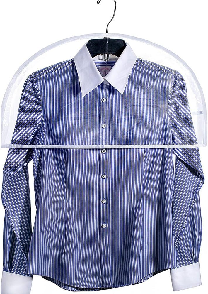 12 pcs Translucent Shoulder Covers Clothes Storage Dust Protectors Garment Bags Hanging Suit Coat Jacket Dress Wardrobe Closet Organization