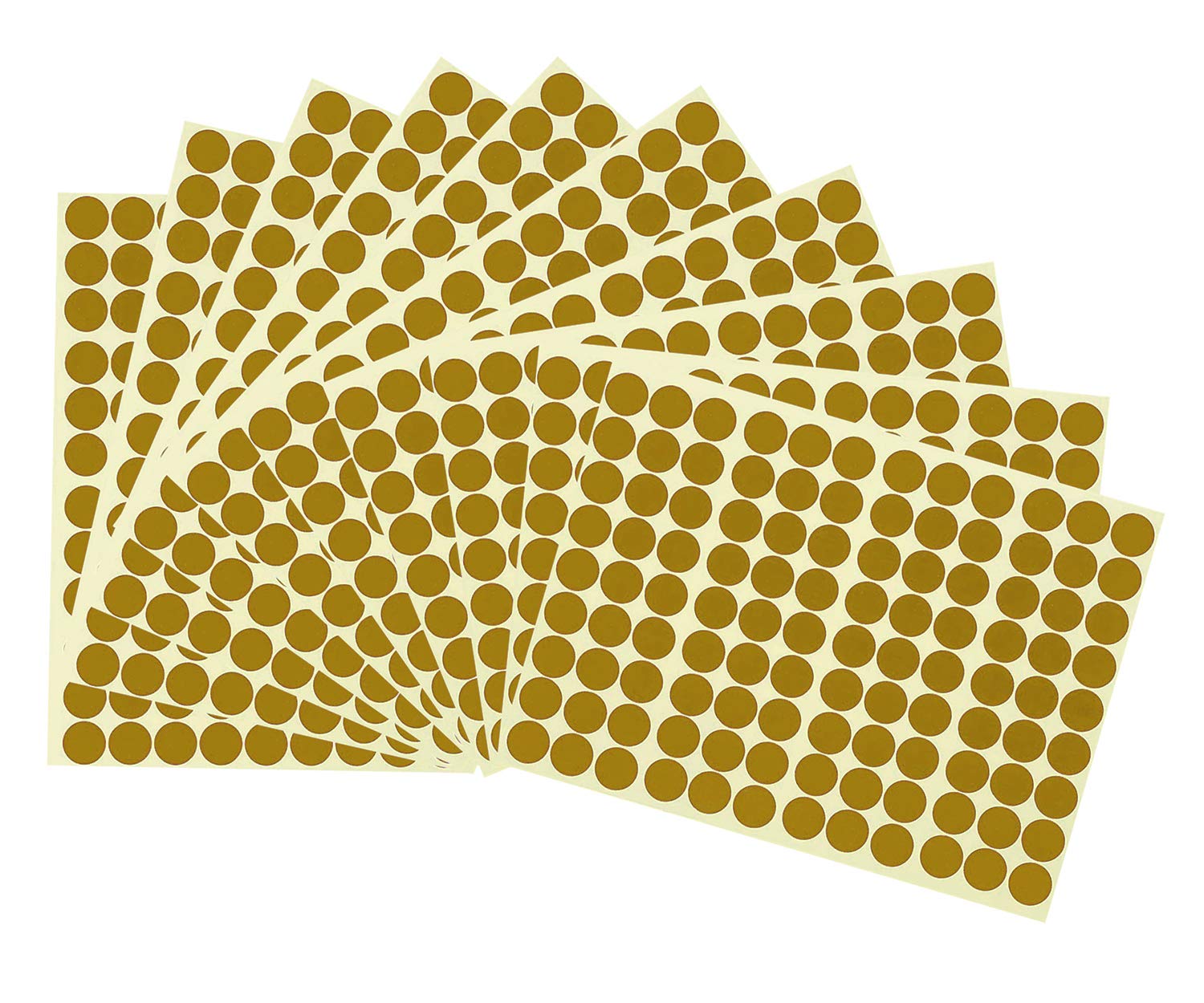 Pegatinas de Puntos Redondos,Puntos Autoadhesivos de 16MM 15 Pack Etiquetas de Círculo de Colores Etiquetas de Codificación para Calendarios de Marcado DVD Libros Escolares Manualidades de Arte Dorado