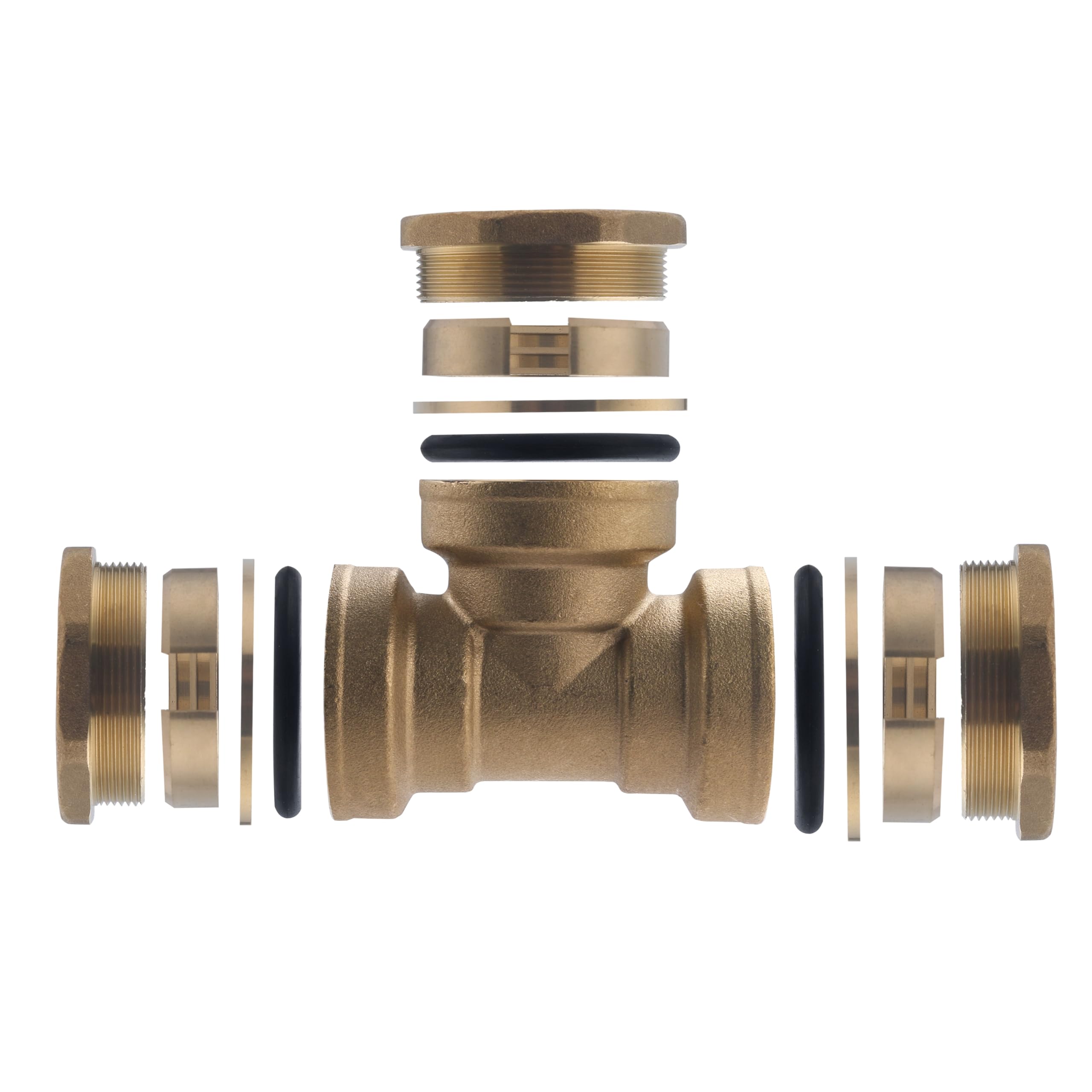 Connettore a T uguale in ottone Ø40 per tubo in polietilene | Connessione resistente e durevole | Ideale per impianti di irrigazione e idraulici | Installazione rapida e sicura | QUICK PLOMBERIE