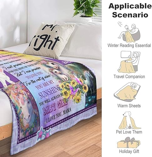 Miniatura 3 de Artsadd Manta de bebé personalizada para niños y niñas con nombre, manta personalizada con nombre de bebé con patrón de unicornio, manta de