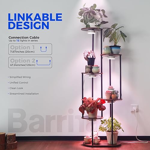Miniatura 12 de Barrina Orbgrow OG09 Puck - Luz LED de cultivo con LED rojos de 660 nm, 18 W (2 x 9 W, equivalente a 270 vatios), luces de plantas para plantas