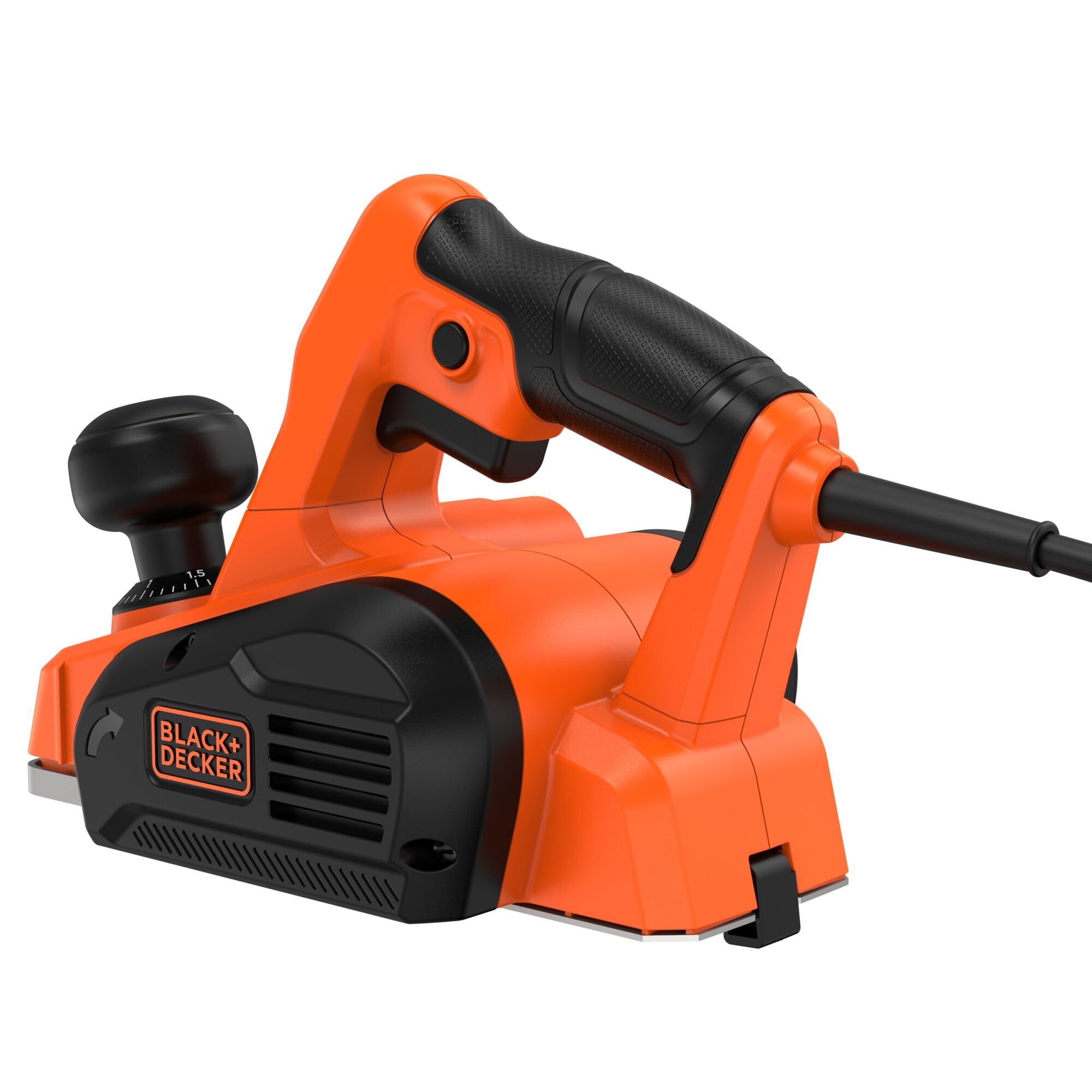 BLACK+DECKER BEW712-QS Cepillo Eléctrico, Potencia de 710 W, Ancho de Corte 82 mm, Profundidad de Corte de 2 mm, Bolsa Recolectora y Adaptador de Aspiración
