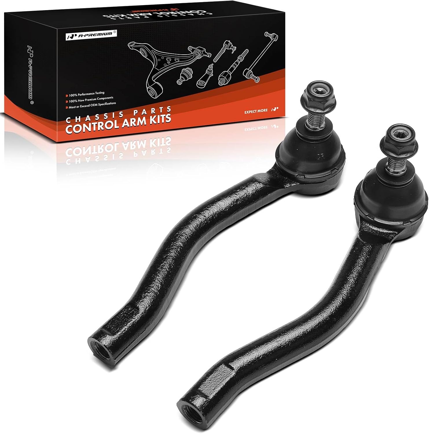 A-Premium 2 x Front Outer Tie Rod Ends, Compatible with Nissan Versa 2012-2022, Versa Note 2014-2019, Micra 2015-2019
