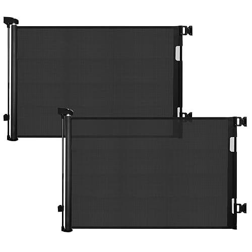 Miniatura 12 de Puerta retráctil para bebés para escaleras – 33" de alto, se expande hasta 55" de ancho – Puerta de seguridad para bebés, niños pequeños, perros y