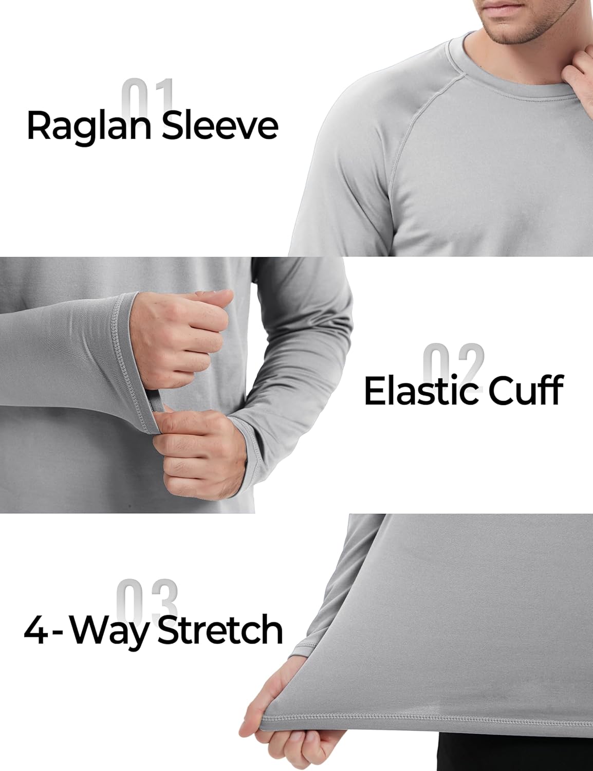 Boladeci Men's Thermal Underwear Tops Fleece Lined Base Layer Long Sleeve Shirts for Cold Weather - Image 4