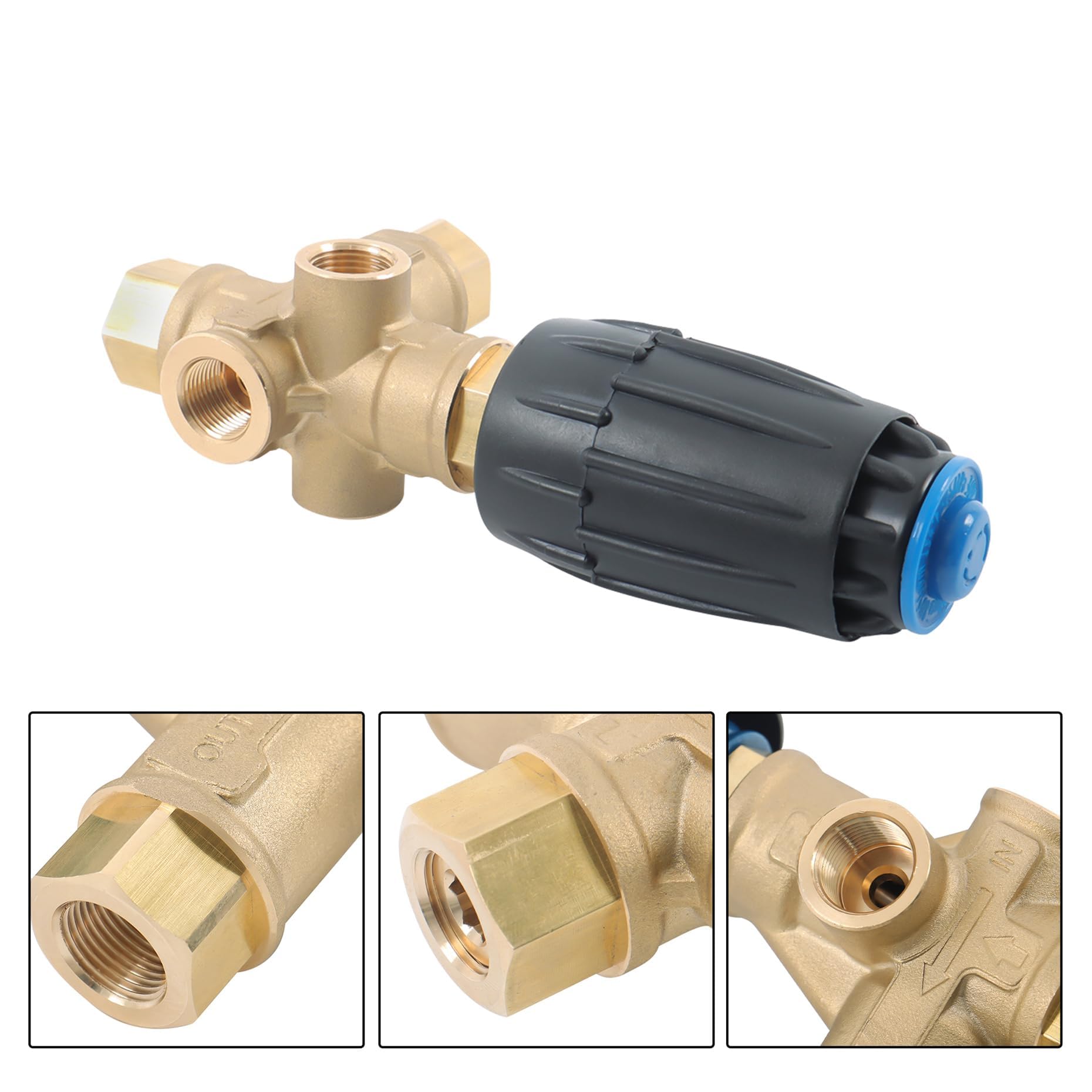 kimllier General Pump VRT3-250 8GPM 3650PSI 3/8" FNPT Valvola di scarico a pressione intrappolata adatta per l'uso con molte idropulitrici