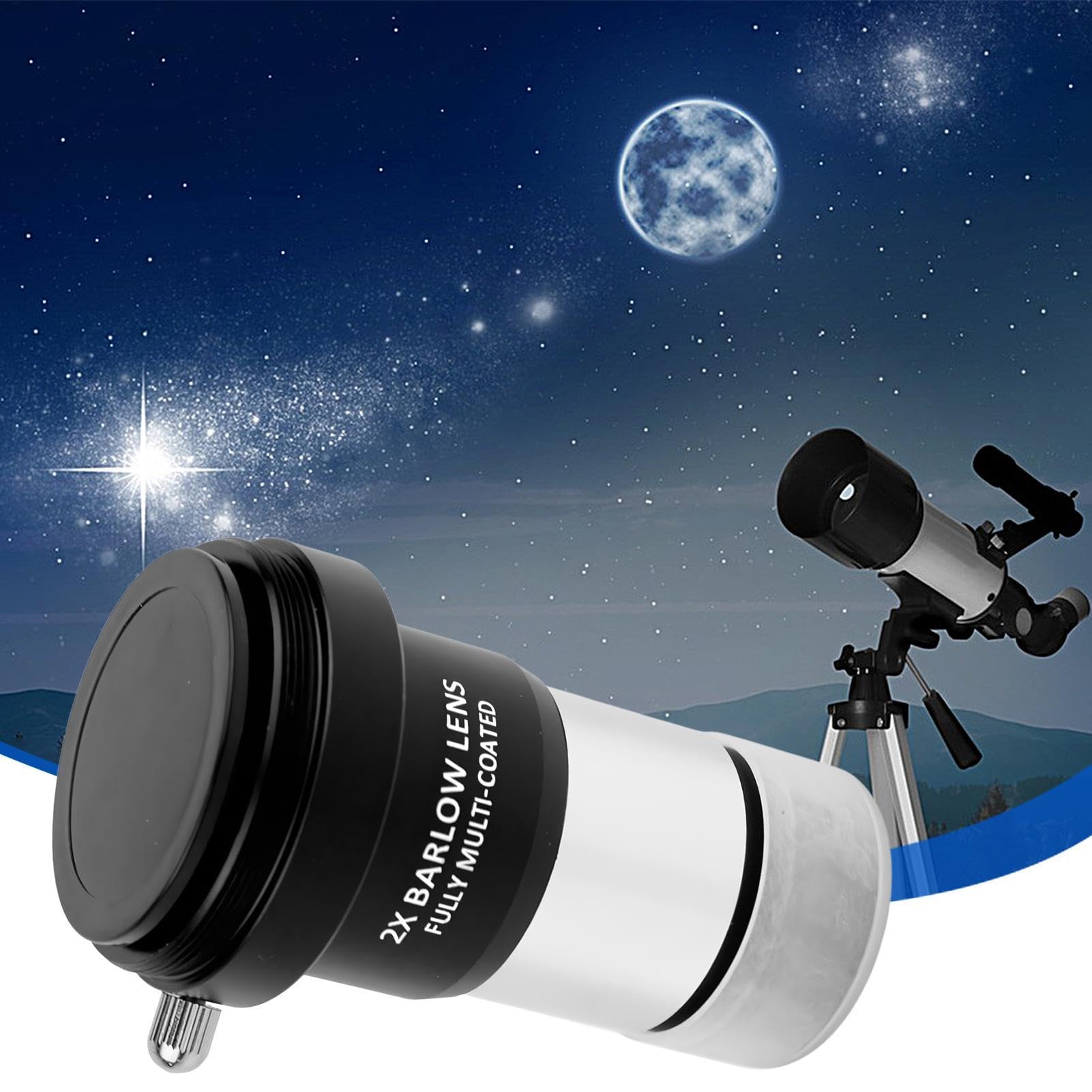 Lupa ocular telescópica, 2 lentes Barlow, accesorio de telescopio astronómico totalmente metálico, lente óptica recubierta de alta definición, para astronomía y visión terrestre, 1.25 pulgadas