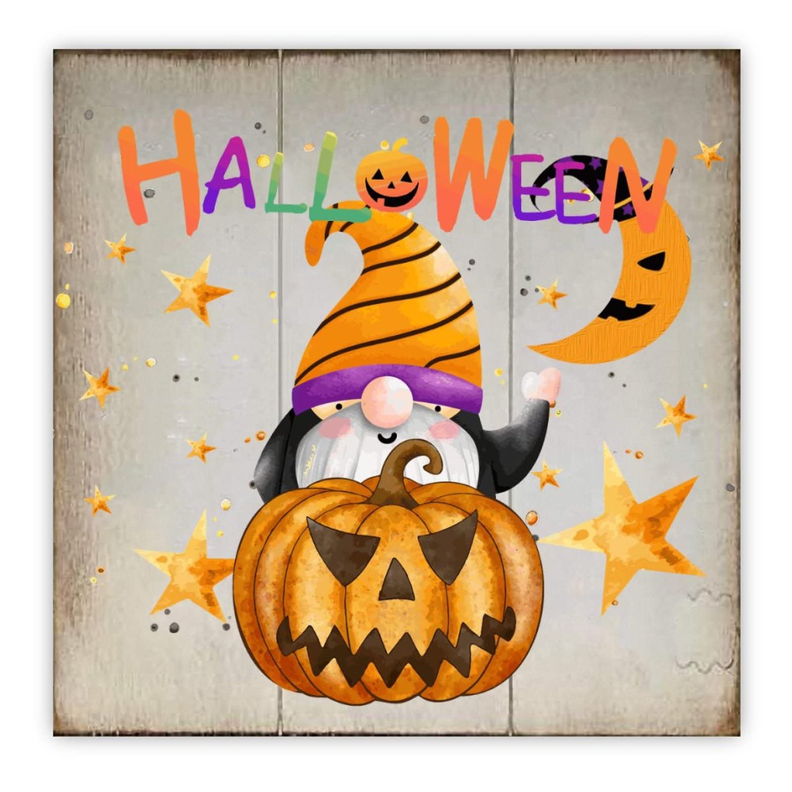 Décoration murale rustique Halloween avec plaque en bois 30,5 cm