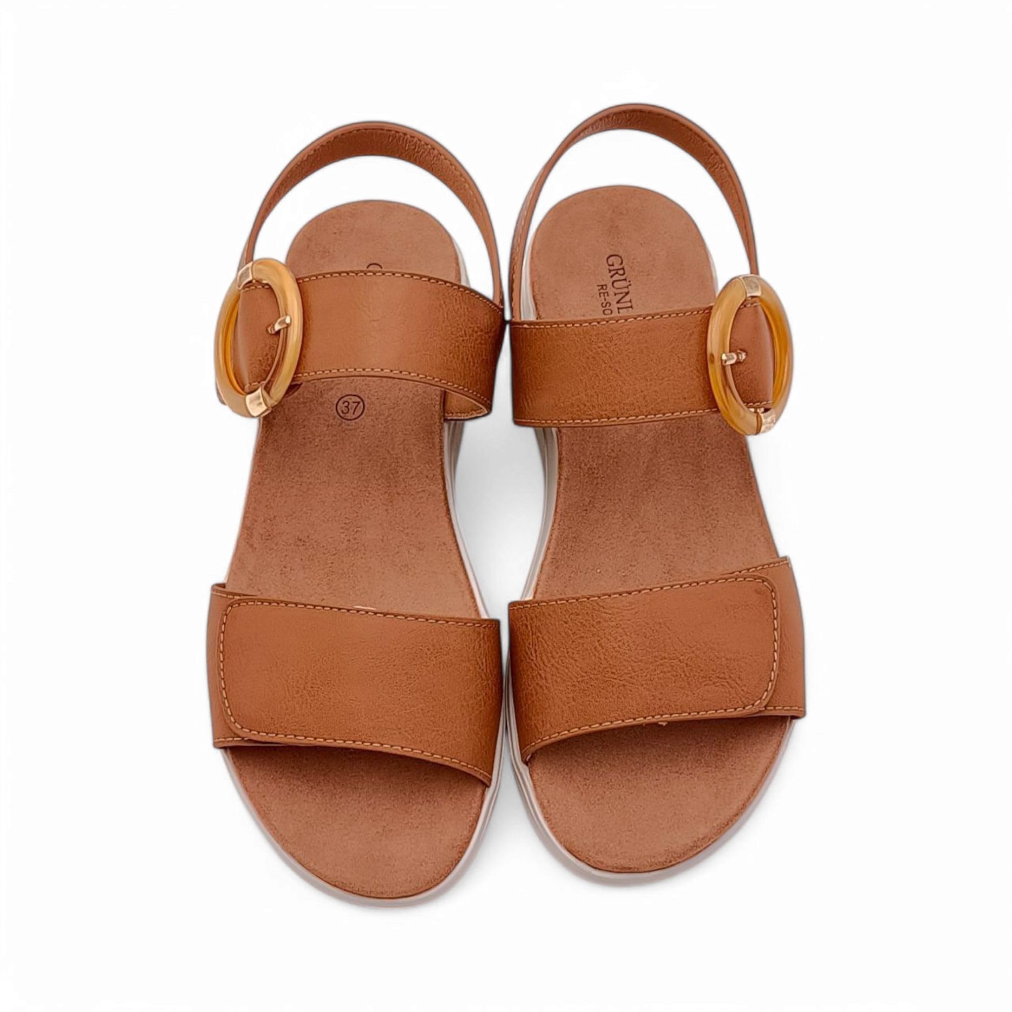 Sandali Donna Grunland Modello DEMA 1943 Nabuk Blu o Cuoio Calzature Casual
