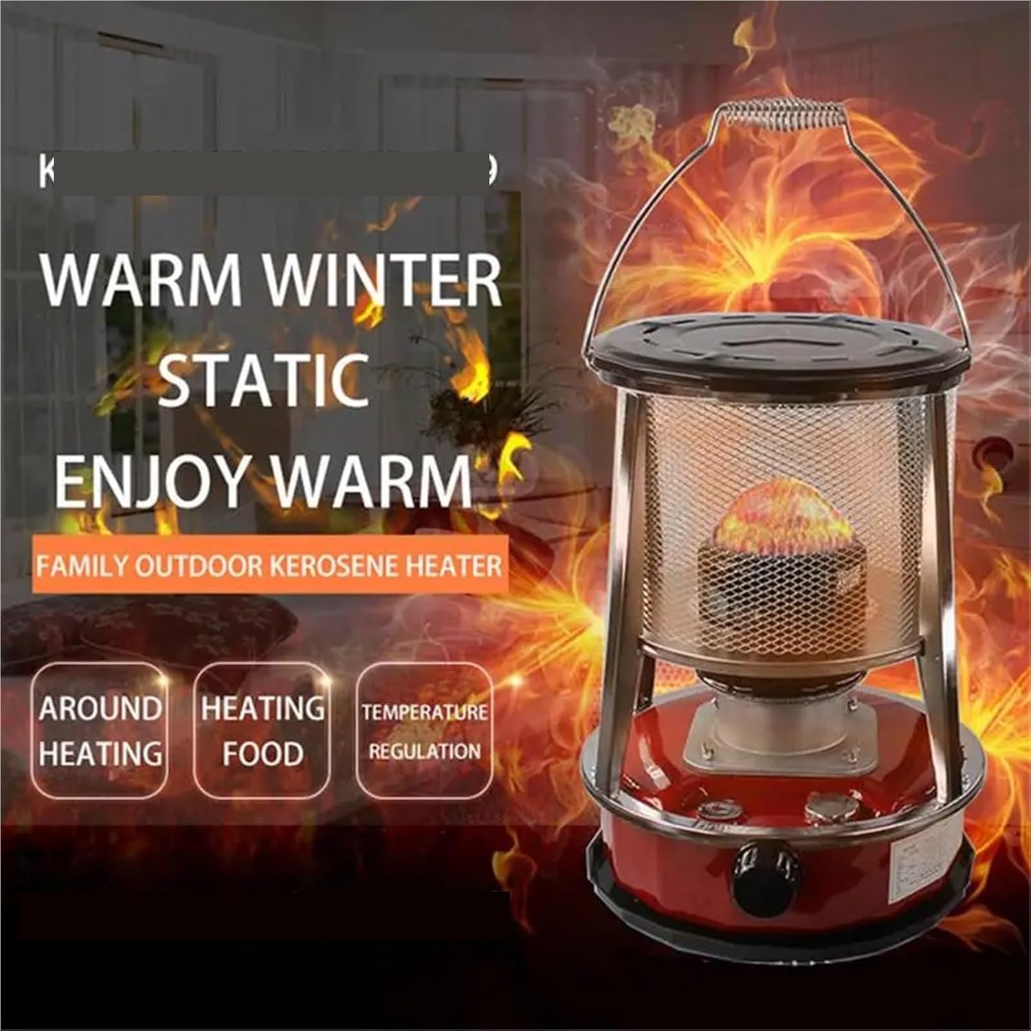 Kerosene Heater, Camping Kerosene Heater Portable Tent Stove Heaters Winter S Heating Burner Hand Warmer Fishing Cooking Equipment,for Indoor Camping Garage(One)