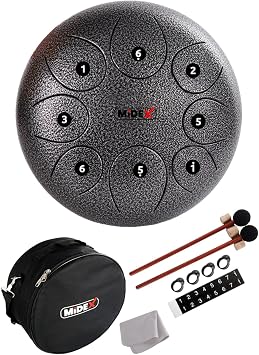 Midex TD-108SM  elik Dil Davul Handpan 10  n  8 Ton Steel Tongue Drum Full Set