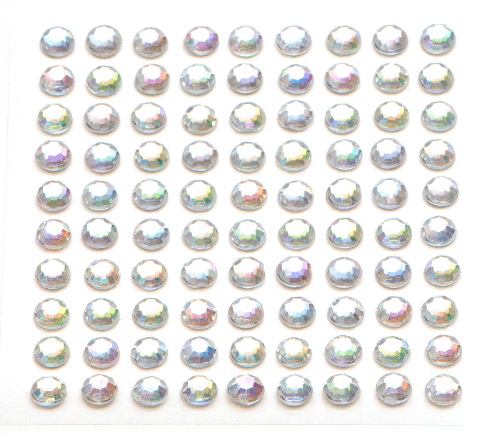 100 x Crystal AB Self Adhesive Diamante Stick On Rhinestone Gems 5mm