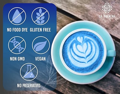 Miniatura 3 de LA MOON TEA Blue Thai Tea Mix  Hoja suelta tradicional de flor de guisante mariposa y negro Assam para té helado hecho en casa, Boba y Latte sin