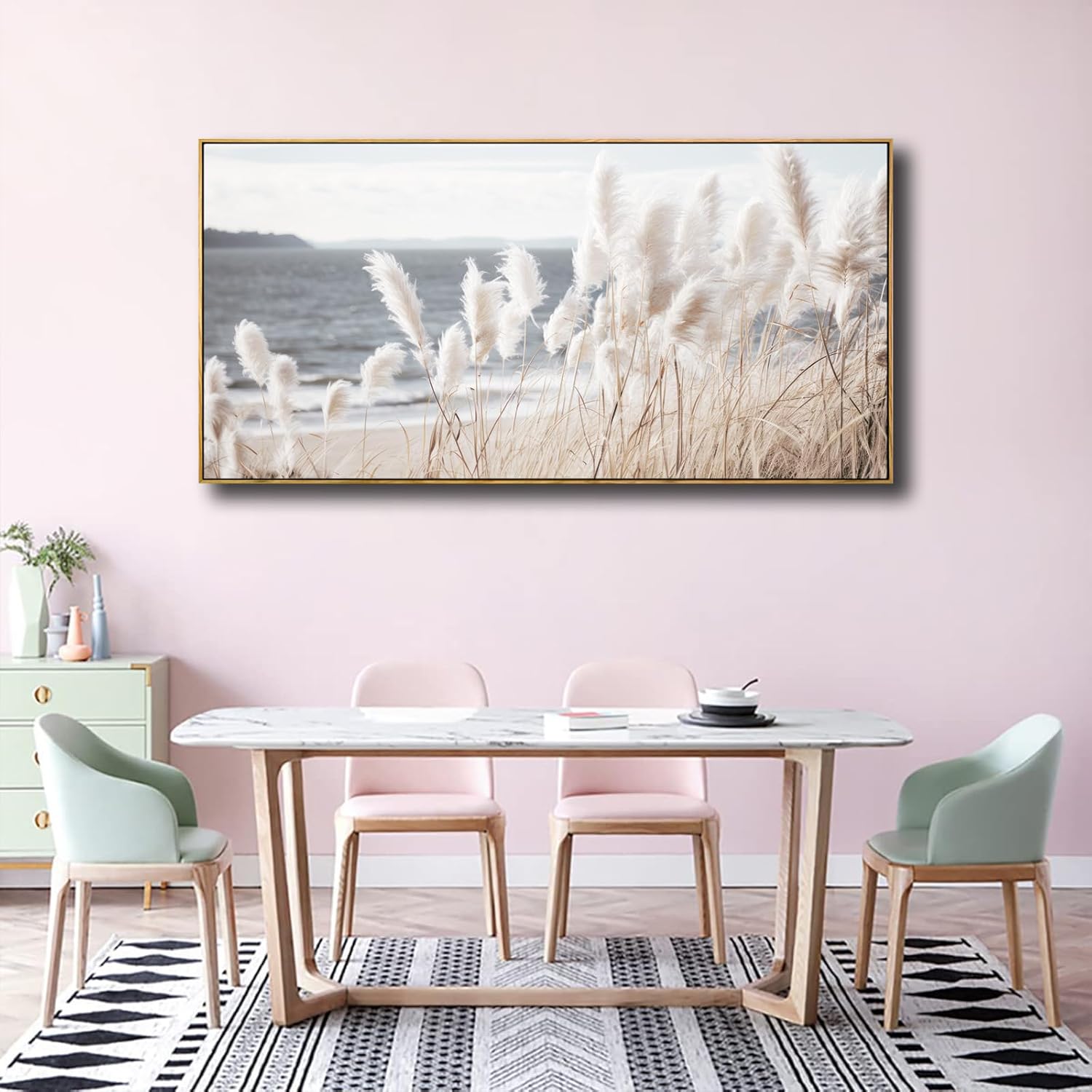 Framed Wall Art Artwork Decor Nature Wall ArtReedSeascape Wall Decor for Bedroom Living Room Decoration Home Kitchen Office 20" x 40"