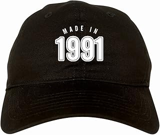 Made in 1991 and Kicking Ass Ever Since Year 6 Panel Dad Hat Cap Black