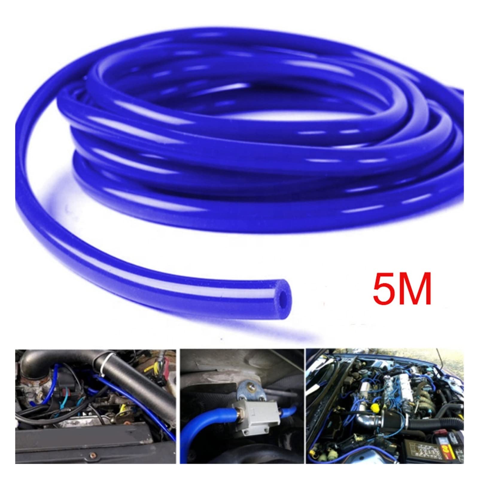 5M silikonowy wąż próżniowy wąż silikonowy uniwersalny 3 mm 4 mm 6 mm 8 mm niebieski czarny czerwony żółty części samochodowe akcesoria samochodowe (5 m czarny identyfikator 8 mm)