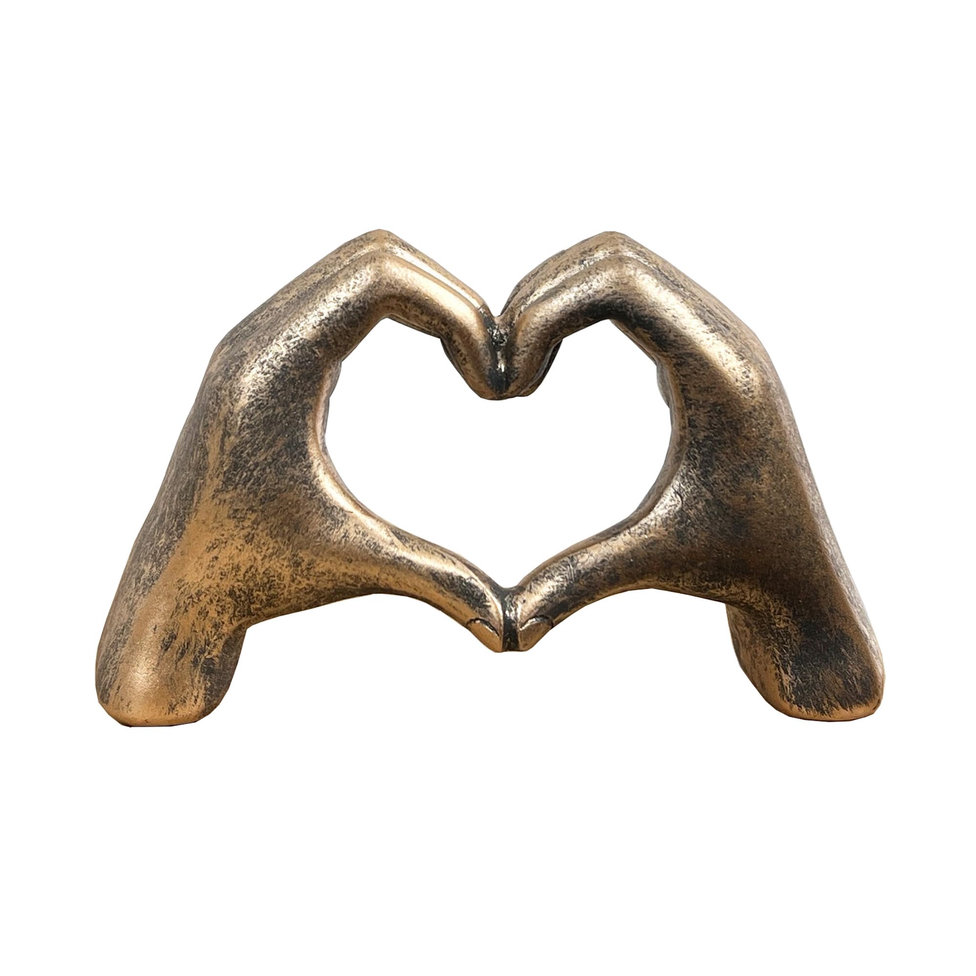 Alfie Francis Bronze 17.5Cm (L) X 10.3Cm (H) Coloured Love Heart Hands Gesture Modern Ornament For Living Room