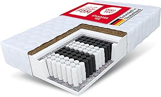 FDM Natural MAX Matratze 140x200 cm Kaltschaum Taschenfederkern Höhe 24 cm Härtegrad H3 und H4 Kokos Polyurethanschaum Öko-Tex Allergikergeeignet Premium Bezug waschbar