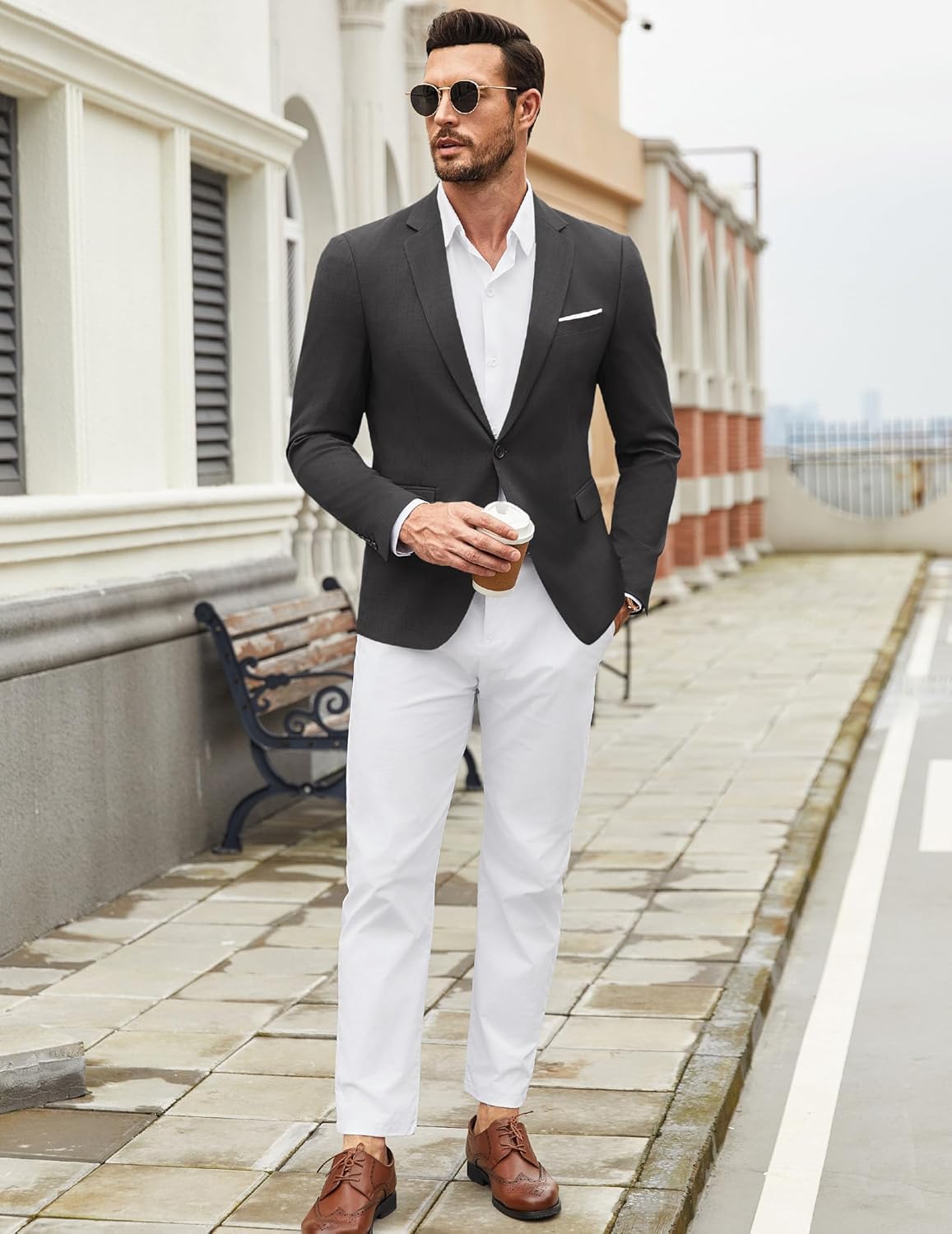 COOFANDY Mens Casual Blazer Suit Jackets One Button Sport Coats Lightweight Business Sports Jackets - Image 4