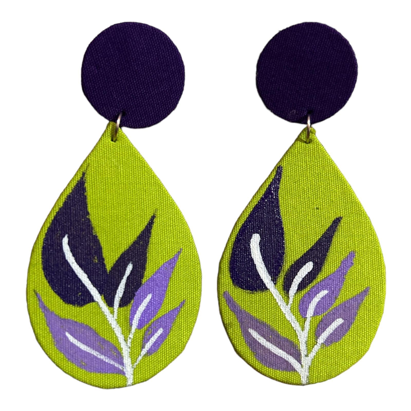 Le bijouxistic Fabric Earrings For Women Girls | Handmade Painted Earrings For Girls | Fabric Parrot Green Earring for Women (B0D6STLY54) Amazon Price History, Amazon Price Tracker