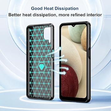 Case for Samsung Galaxy A12, Slim Fit Phone Cover, Black